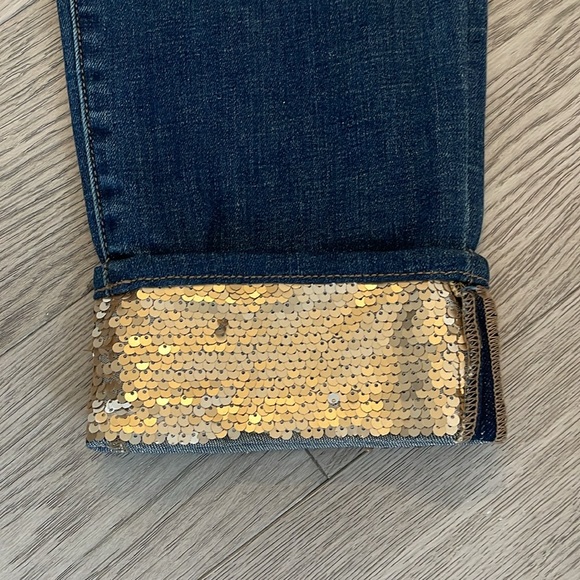 HOST PICK Chico’s Sequined Cuff Boyfriend Ankle Jeans - Picture 2 of 7